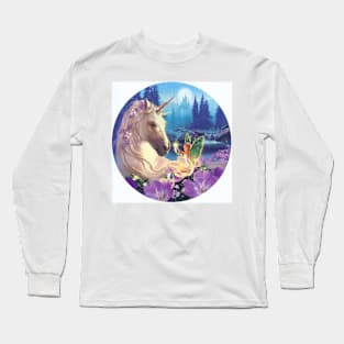 Unicorn with Fairy Long Sleeve T-Shirt